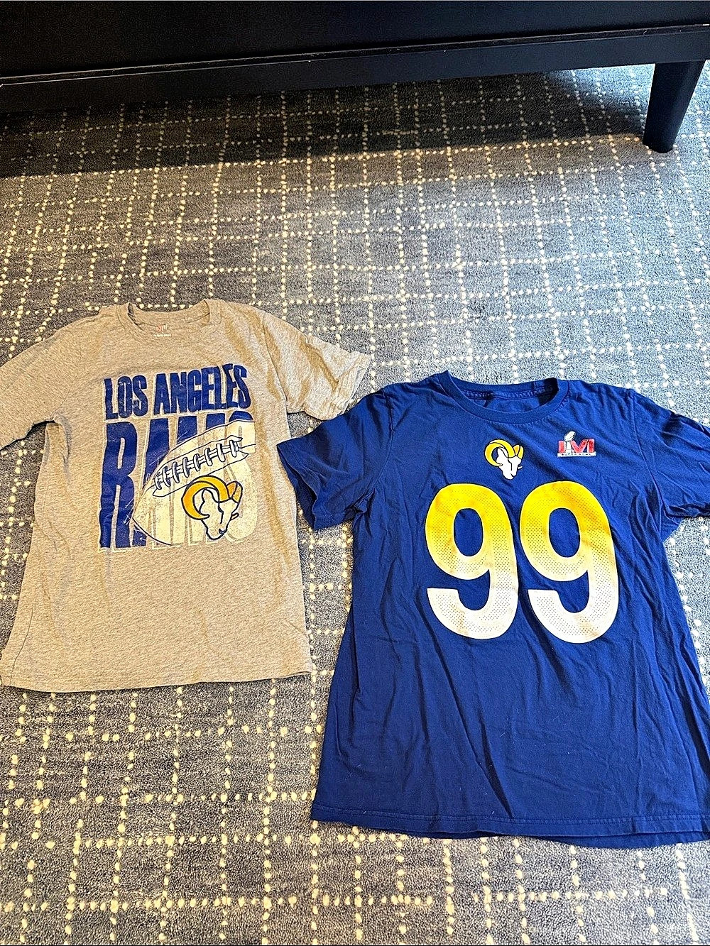 Nike Los Angeles Rams #99 Donald Nike Tee Blue (L) & Gray Rams Tee (M)
